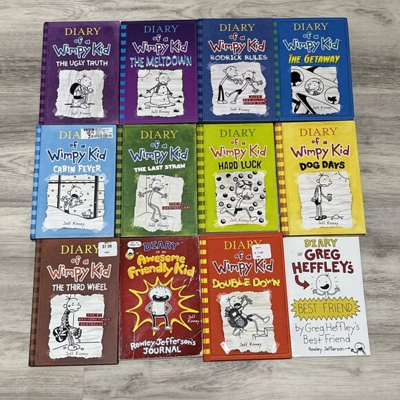 Diary of a Wimpy Kid Books Mixed Lot of 12 Hardcover Paperback Awesome Kid Humor - Picture 1 of 14
